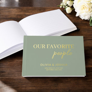 Livre D'or Nos gens préférés Sage Green Gold Mariage