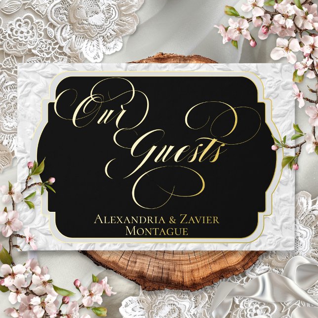 Livre D'or Nos invités Faux Emboss Blanc/Noir (Créateur téléchargé)