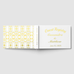Livre D'or Notre registre Mariage Floral Vine Gold Foil & Whi