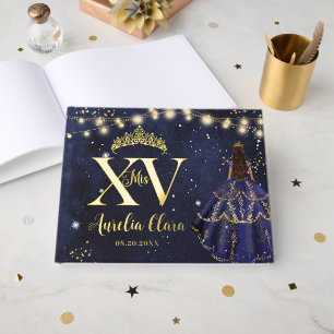 Livre D'or Nuit étoilée robe de princesse bleu marine Quincea