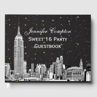 Livre D'or NYC Skyline Etched Starry do-it-yourself BG Color