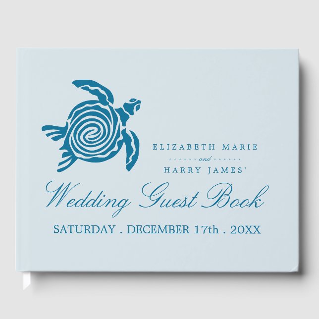 Livre D'or Ocean Sea Turtle, Sea Blue Beach Wedding (Recto)