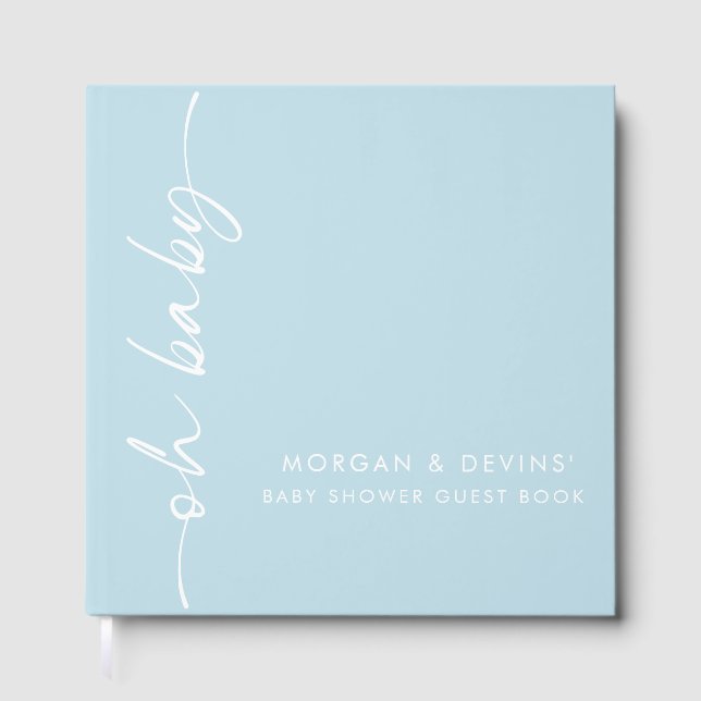 Livre D'or Oh Baby Boy Blue Baby Shower Guest Book (Recto)