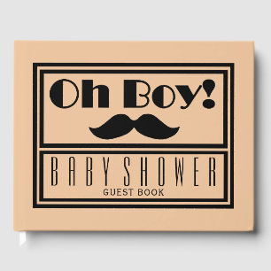 Livre D'or Oh garçon Baby shower de moustache noire