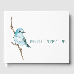Livre D'or Oiseau unique sur un Mariage de branche