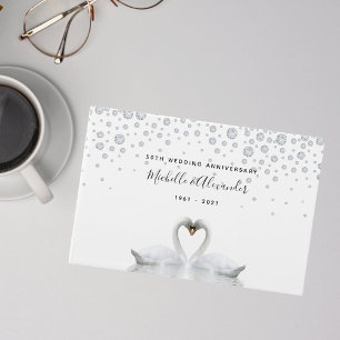 Livre D'or Oiseaux de cygnes blancs 60e anniversaire du maria