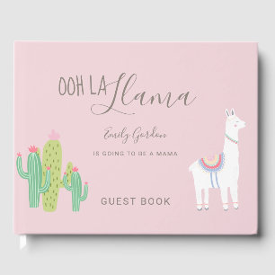 Livre D'or Ooh La Llama Baby shower Cute Rose Succulents