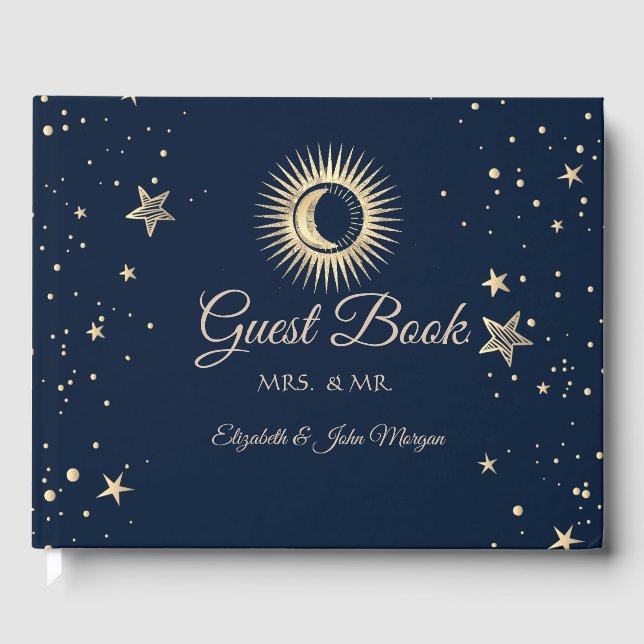Livre D'or Or Céleste Soleil Et Lune Étoiles (Recto)