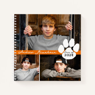 Livre d'or Orange & Black 3 Photo Paw Graduation