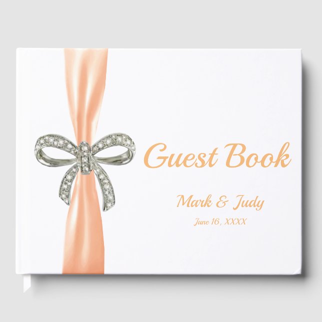 Livre d'or Orange Ribbon Diamond Bow Mariage (Recto)