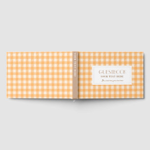 Livre D'or Orange rustique à carreaux gingham vérifié