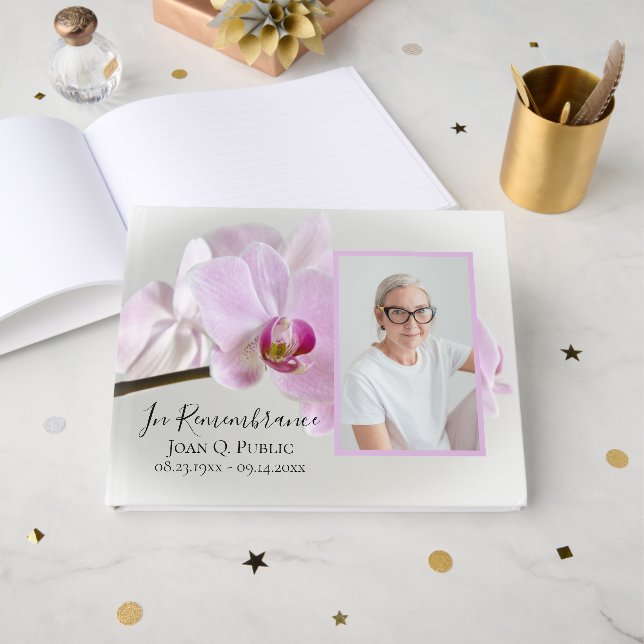 Livre D'or Orchidées roses sur le mémorial funéraire de Stem (Recto ouvert)
