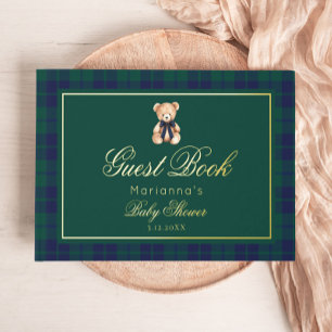 Livre D'or Ours en peluche vintage plaid classique Baby Showe