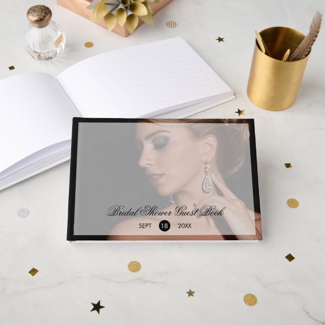 Livre D'or Overlay Transparent Moderne pour Mariage en Photo  (Recto ouvert)