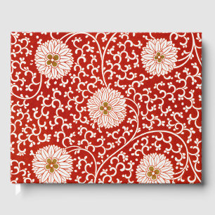Livre D'or Owen Jones Ornement Chinois Fleurs Rouges et Blanc