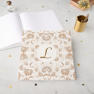 Livre D'or Paisley en Beige esthétique moderne Tan Brown Init