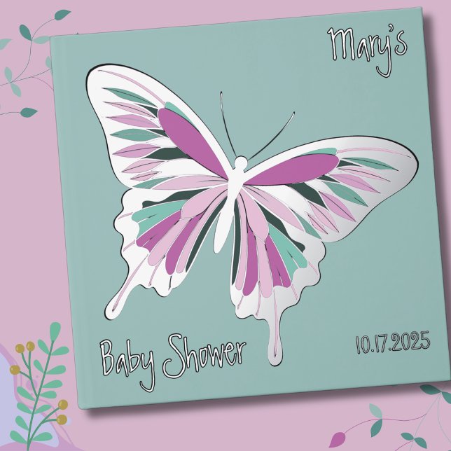 Livre D'or Palette de papillon Baby shower de palette argent (Créateur téléchargé)