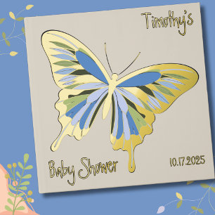 Livre D'or Palette de papillon Baby shower Rose or