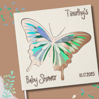 Livre D'or Palette de papillon Baby shower Rose or