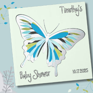 Livre D'or Palette douce papillon Baby Shower feuille d'argen
