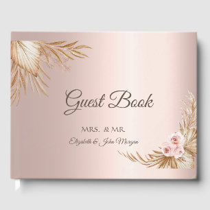 Livre D'or Pampas Grass Luxe Rose Mariage Or