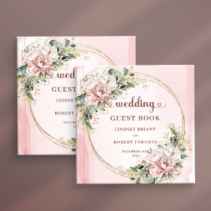 Livre D'or Panneau de bienvenue de mariage floral poussiéreux