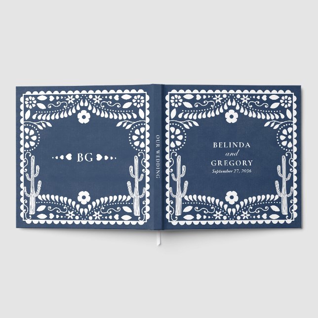 Livre D'or Papel Picado Boda Mexican Rustic Blue Wedding (Complet)