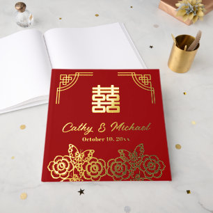 Livre D'or Papeterie mariage de fleur de pivoine chinoise