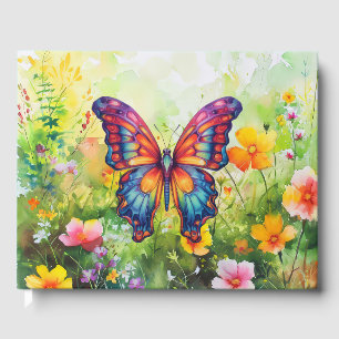 Livre D'or Papillon Bleu Orange ailes