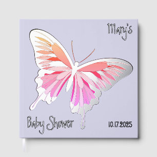 Livre D'or Papillon Douce Palette Baby Shower Feuille d'Argen