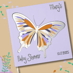 Livre D'or Papillon Douce Palette Baby Shower Feuille d'Argen