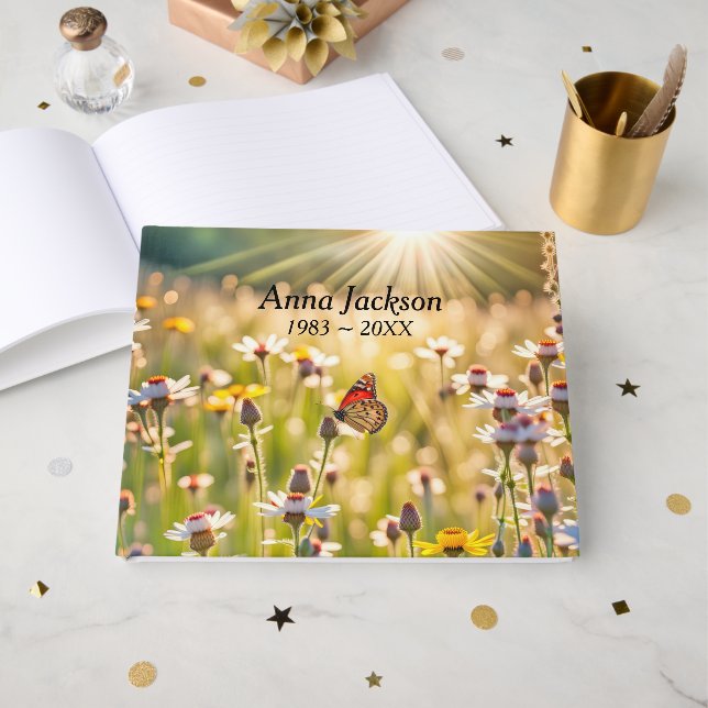 Livre D'or Papillon et Fleur sauvage (Recto ouvert)