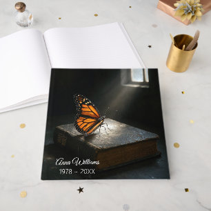 Livre D'or Papillon Monarque sur une Sainte Bible