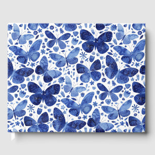Livre D'or Papillons Aquarelle Indigo