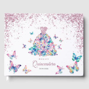 Livre D'or Papillons rose Gold Sparkling Gown Quinceanera