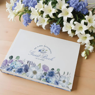 Livre D'or Paris Tour Eiffel Aquarelle Floral Blanc Mariage
