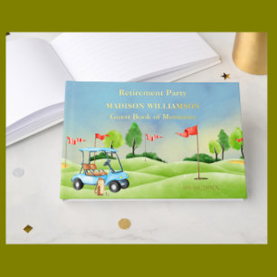 Livre D'or Partie de retraite Golf Thème Real Gold Foil