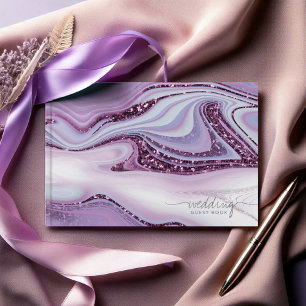 Livre D'or Parties scintillant Abstraite Strata Mariage Lilac