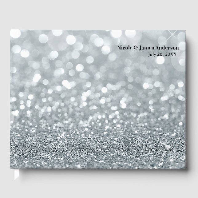 Livre D'or Parties scintillant blanche Bokeh Glam Sparkle Mar (Recto)