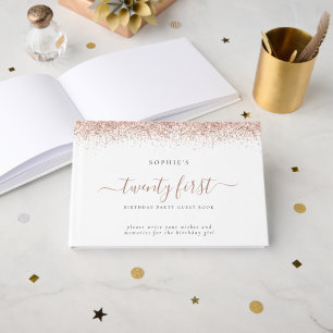 Livre D'or Parties scintillant d'or rose Vingt-et-unième fête