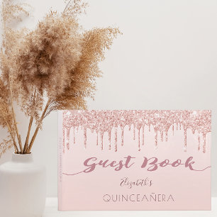 Livre D'or parties scintillant en or rose goutte glam Quincea