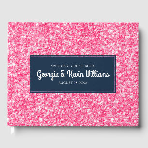 Livre D'or Parties scintillant rose pâle Imprimer Accent bleu