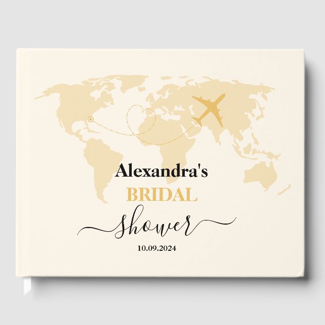 Livre D'or Passeport de destination de mariage moderne noir e (Recto)