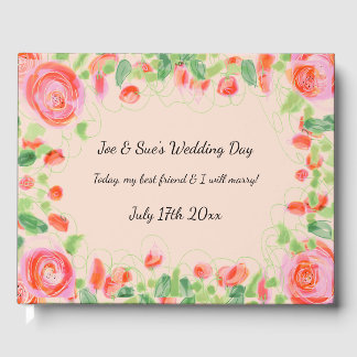 Livre D'or Pastel Avec Floral