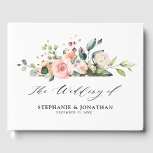 Livre D'or Pastel Blush Ivory rose Mariage botanique floral