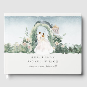 Livre D'or Pastel Couple Floral Garden Arch Mariage botanique