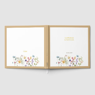 Livre D'or Pastel Fleur sauvage Mariage beige frontière