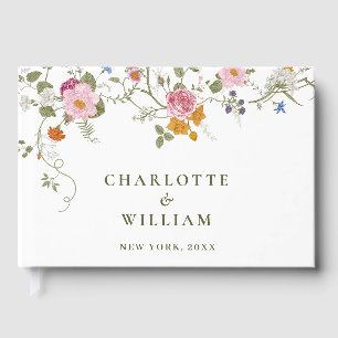 Livre D'or Pastel Pink Floral Fleur sauvage Mariage