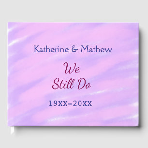 Livre D'or Pastel rose violet Vow renouvellement anniversaire