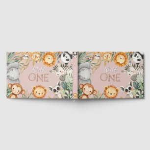 Livre D'or Pastel Tropical Wild One Jungle Safari Animaux